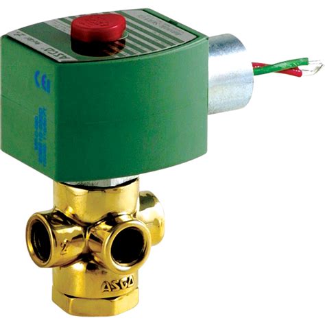 ASCO 3-Way Direct Acting Universal Solenoid Valves, 1/4" Pipe, 100 psi ...