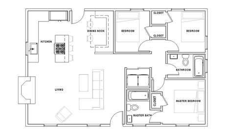 Cottage 3 Bed 2 Bath 40'x26' Custom House Plans and Blueprints - Etsy