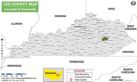 Lee County Map, Kentucky