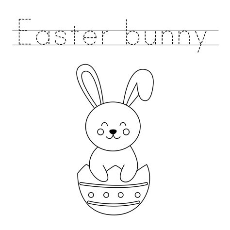 Trace the letters and color Easter bunny. Handwriting practice for kids ...