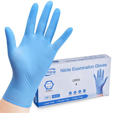 SwiftGrip Disposable Nitrile Exam Gloves, 3-mil, Blue, Nitrile Gloves ...