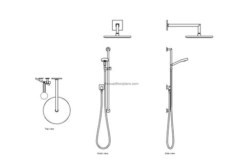 Handheld Shower Set, AutoCAD Block - Free Cad Floor Plans