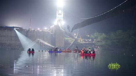 Indian bridge collapse captured on CCTV, death toll continues to rise ...