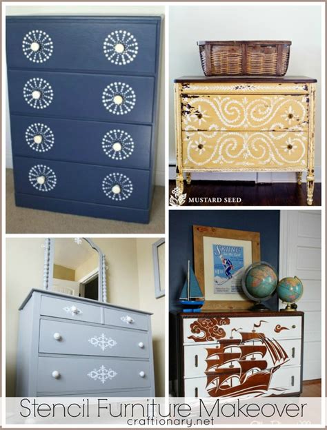 27 Stencil Furniture Makeovers with tutorials and techniques - Craftionary