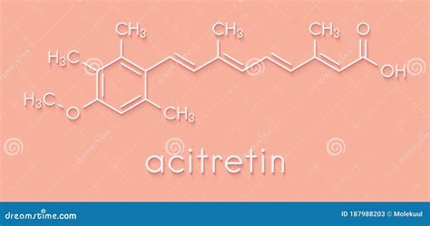 Acitretin Psoriasis Drug Molecule. Skeletal Formula. Editorial Stock ...