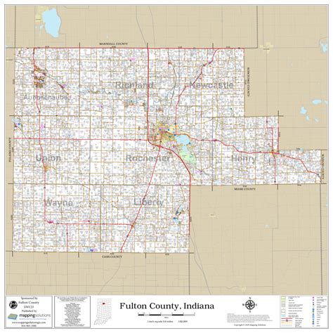 Fulton County Indiana 2020 Wall Map | Mapping Solutions