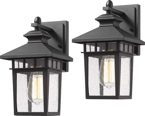 2 PACK EXTERIOR WALL LED LIGHTS OUTDOOR GARAGE SCONCE LANTERN FIXTURE ...