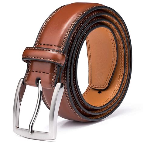 mens brown leather designer belt