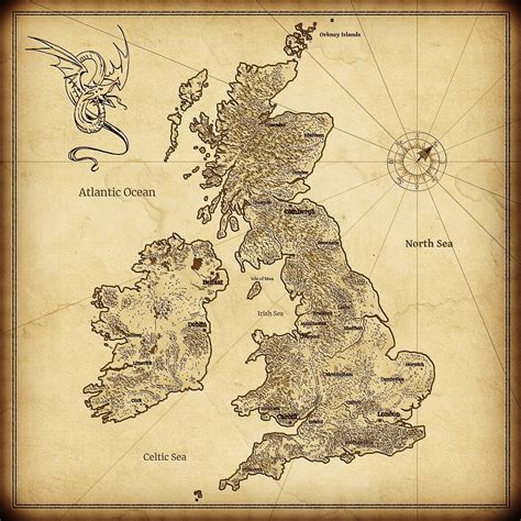 Dragon map of the British Isles : r/mapmaking