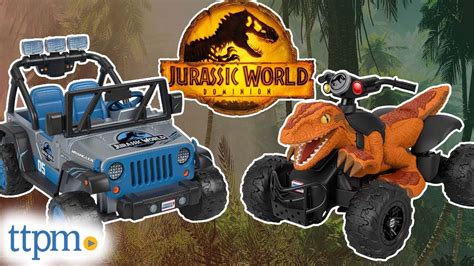 POWER WHEELS JURASSIC WORLD Dino Damage Jeep Wrangler & Dino Racer Ride ...