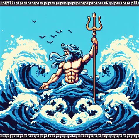 Pixel art Poseidon (is pixel art really even a thing?) : r/aiArt