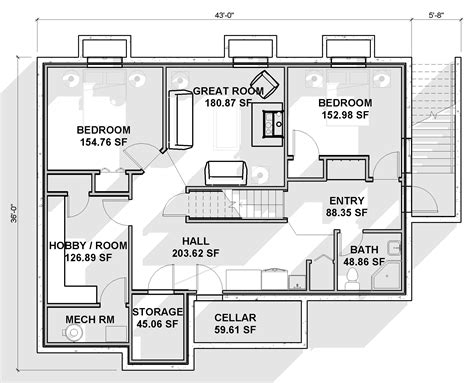 Basement floor plans ideas | Hawk Haven