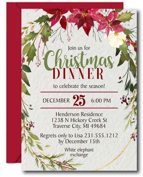 Holly Christmas Invitations Templates - Announce It!