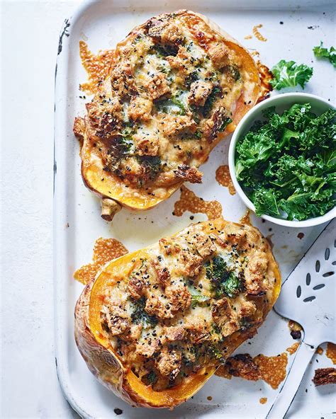 Cheese and onion stuffed squash recipe | delicious. magazine