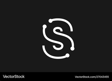 Alphabet letter s black and white logo design Vector Image