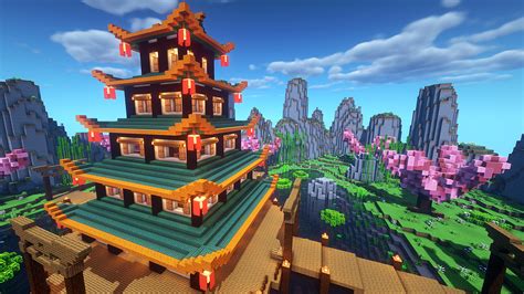 I made a simple Japanese Temple! If you would like to rebuild it, i ...