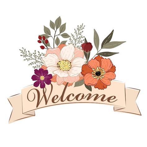 Welcome Hands With Flowers Clipart