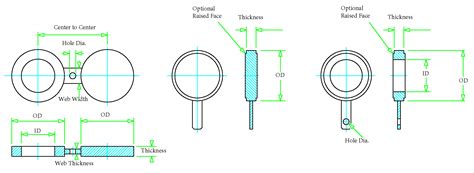 Spectacle Blind Dimensions - Class 150 to Class 2500