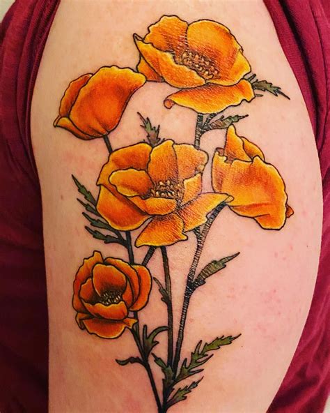 California Poppies Tattoo | Poppies tattoo, Poppy flower tattoo ...