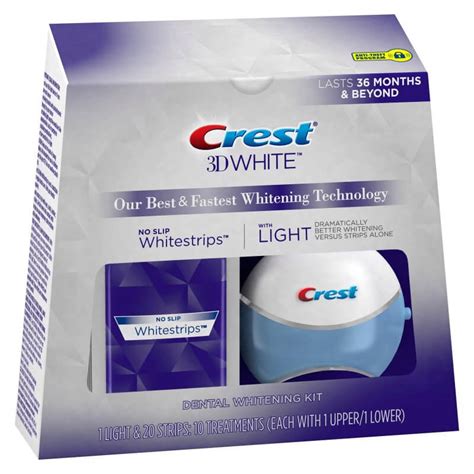 Crest 3D Whitestrips with 1 Light 10 Treatment White Strips Dental ...