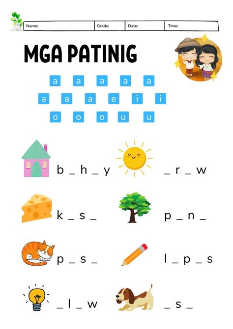 Patinig Worksheetfree Filipino Worksheets For Pre K And Grade 1 | Porn ...