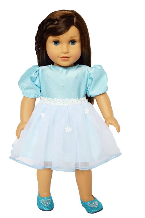 Doll Clothes- Blue Dress Fits 18 Inch Dolls Such as American Girl Dolls ...