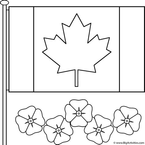 Free Printable Canadian Flag Coloring Pages