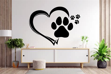 Heart Paws Dog Wall Decor Dog Wall Decals Dog Wall Art Dog - Etsy