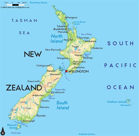 Road Map of New Zealand and New Zealand Road Maps