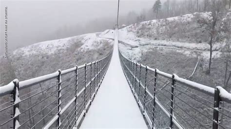 Gatlinburg's SkyBridge is a winter wonderland in the snow