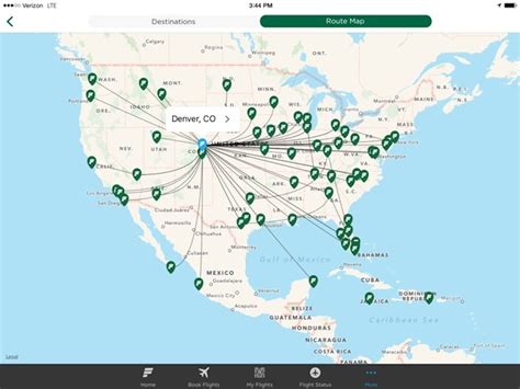 Frontier Airlines Flight Route Map