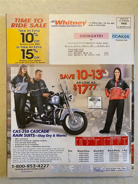 Vintage catalog JC Whitney Motorcycle Accessories and Parts Spring 2005 ...