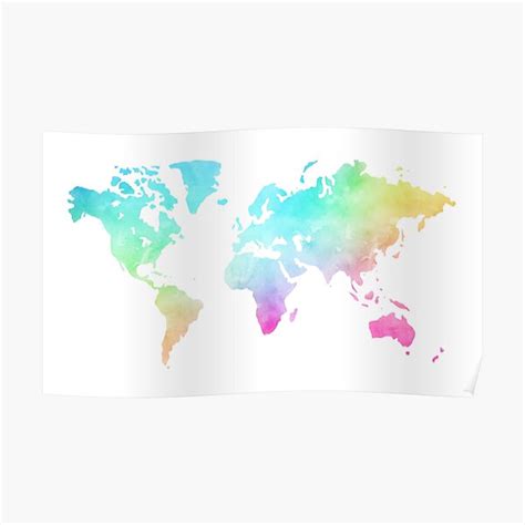 "Colorful world map" Poster for Sale by kissandsuch | Redbubble