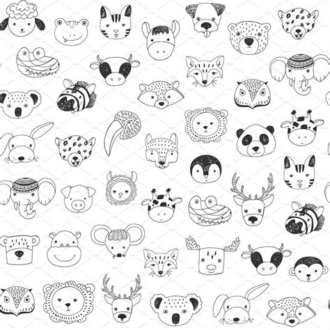 Animal Faces In Trendy Glasses | Animal doodles, Doodle art, Animal faces