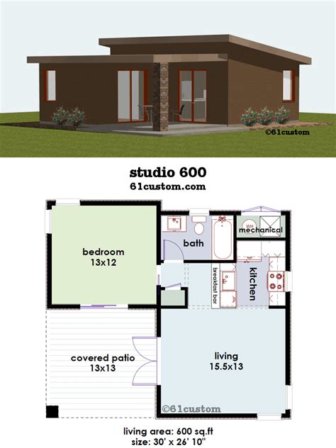 studio600: Small House Plan | 61custom | Contemporary & Modern House ...