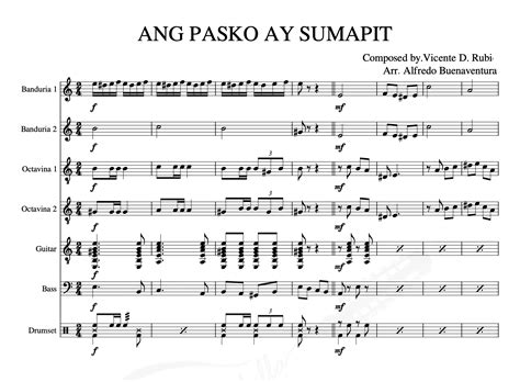 Ang Pasko ay Sumapit (Full Score) – Rondalla Sheet Music by Musicondalla