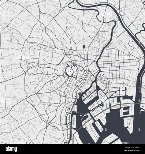 Plan de la ville urbaine de Tokyo. Illustration vectorielle, poster d ...