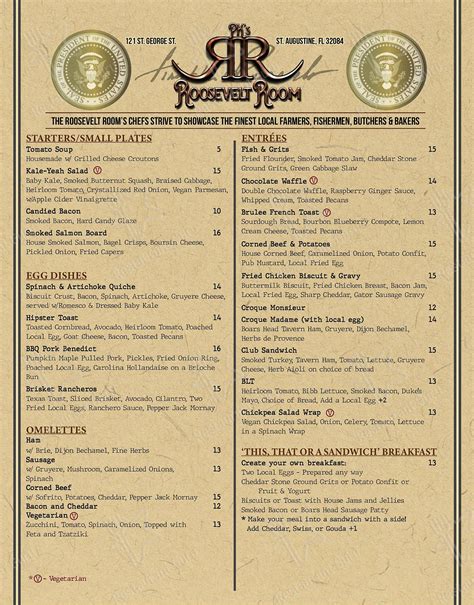 Menu at Prohibition Kitchen pub & bar, St. Augustine