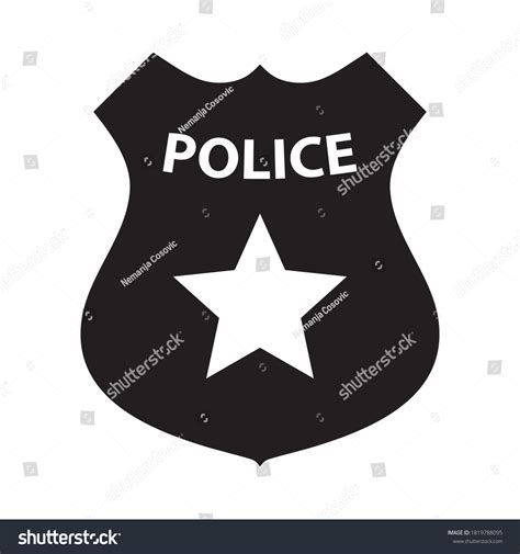 Police Badge Black White Vector Illustration Stock Vector (Royalty Free ...