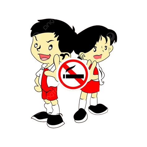 Anak Sd Dilarang Merokok, Vector Anak Sd, Dilarang Merokok, Stop ...