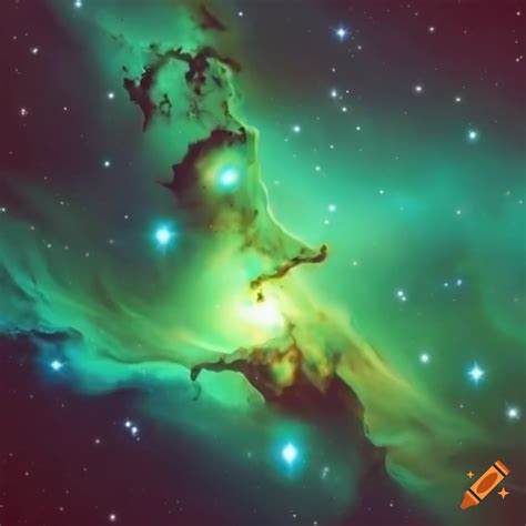 Green nebula in space on Craiyon