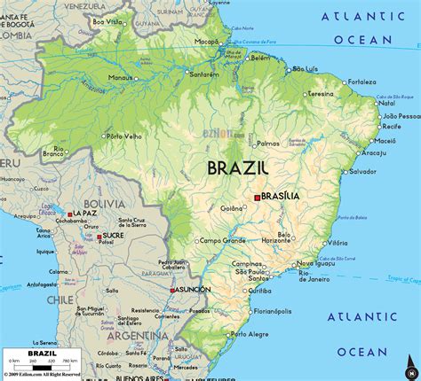 Road Map of Brazil and Brazil Road Maps