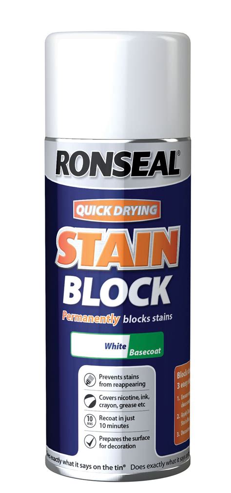 Ronseal White Ceilings & walls Stain block paint, 400ml | Departments ...