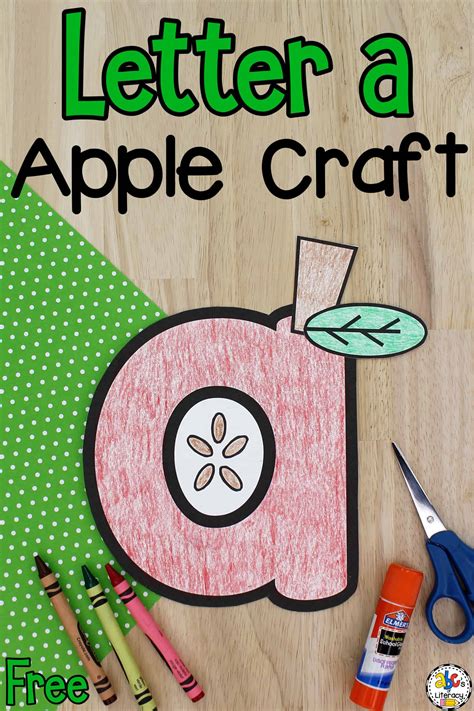 Letter a Apple Craft: Lowercase Letter Recognition Activity