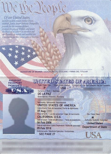 Passport Template Usa - Printable Word Searches