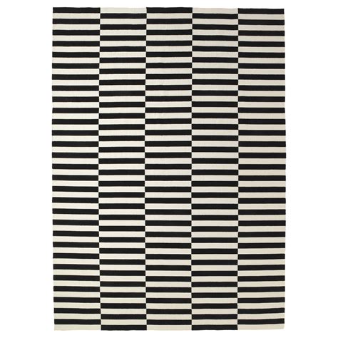 STOCKHOLM rug, flatwoven, handmade/striped black/off-white, 250x350 cm ...