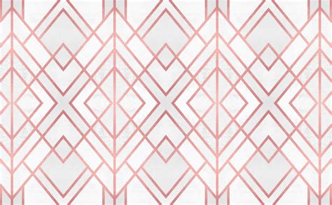 Art Deco Diamond Pattern Wallpaper for Walls | Rose Gold Geo