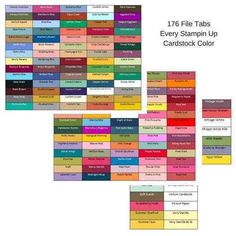 Stampin Up Cardstock Color Chart