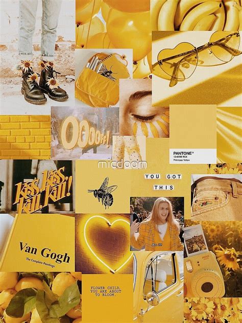 "Yellow Aesthetic Collage" Canvas Print for Sale by micdoom | Redbubble