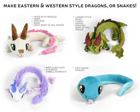 Neck Dragon Plush Sewing Pattern .pdf Tutorial Posable Wearable ...